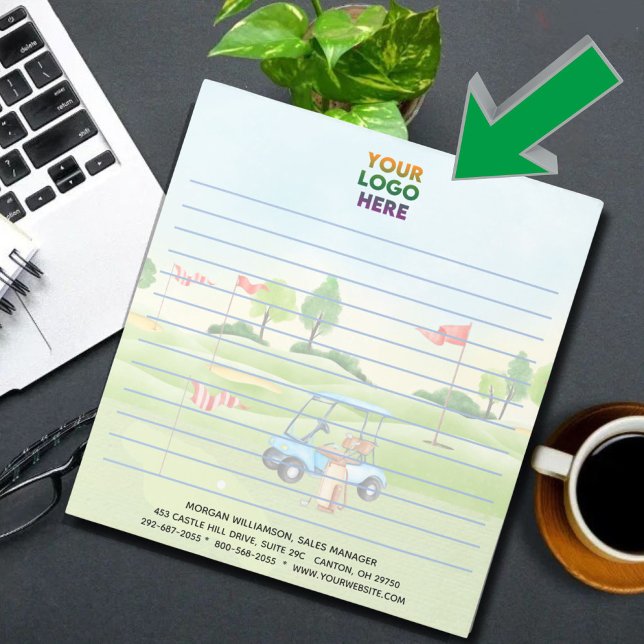 Unique Golf Theme Corporate Logo Lined    Notepad (Creator Uploaded)