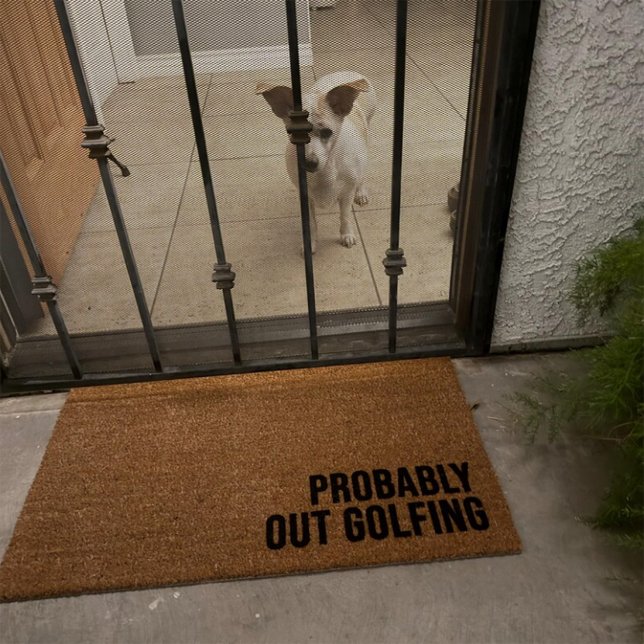 Unique Golfer Gift Probably Out Golfing Fiber Doormat (Probably Out Golfing)