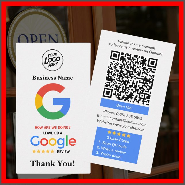 Unique Google Review Card with Logo and QR code (Creator Uploaded)