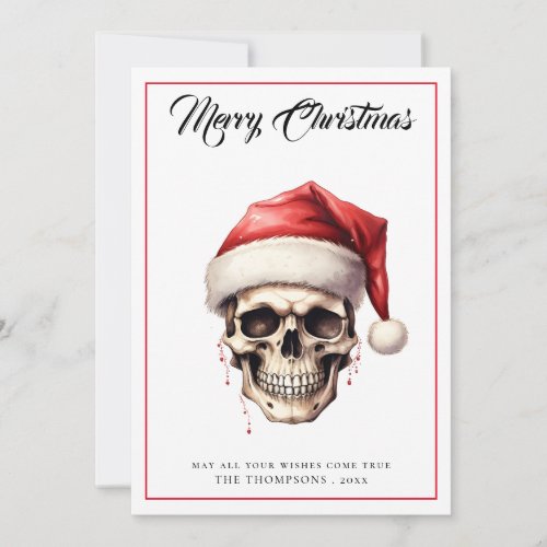 Unique Gothic Skull Christmas Holiday Card