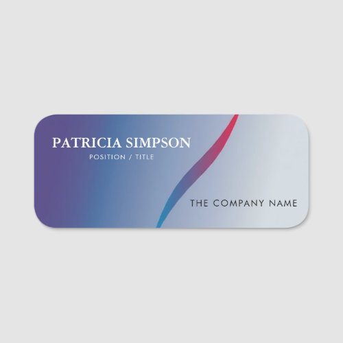 Unique Gradient From A Rich Purple To A Soft Blue Name Tag