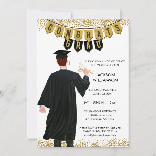  Unique Graduation Invitation Male Red Hair