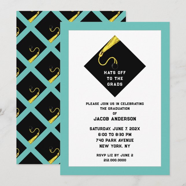 Unique Graduation Party Invitation (Front/Back)