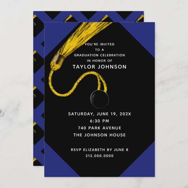 Unique Graduation Party Invitation (Front/Back)