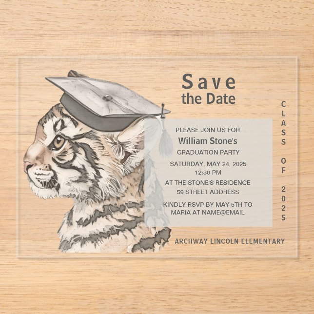 Unique Graduation Party Save the Date Invitation (Front)