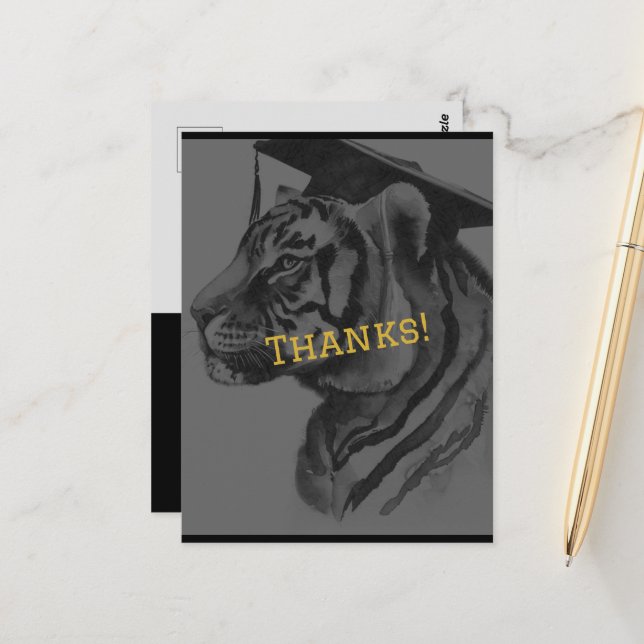 Unique Graduation Personalized Thank You Postcard (Front/Back In Situ)
