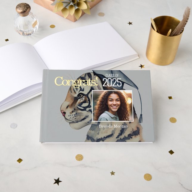 Unique Graduation Photo Foil Guest Book (Front Open)