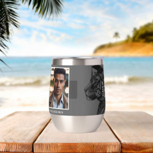 Unique Graduation Two Photo Drinkware Thermal Wine Tumbler