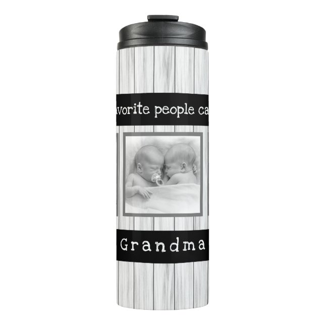 Unique Grandma Gifts - Personalized Photo Thermal Tumbler (Front)