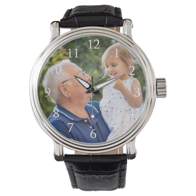 Unique Grandpa Grandchild Photo Keepsake Watch (Front)