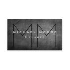 Unique Gray Chalkboard Monogram Business Card