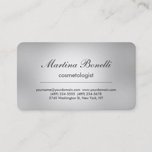 Unique gray professional cosmetology business card