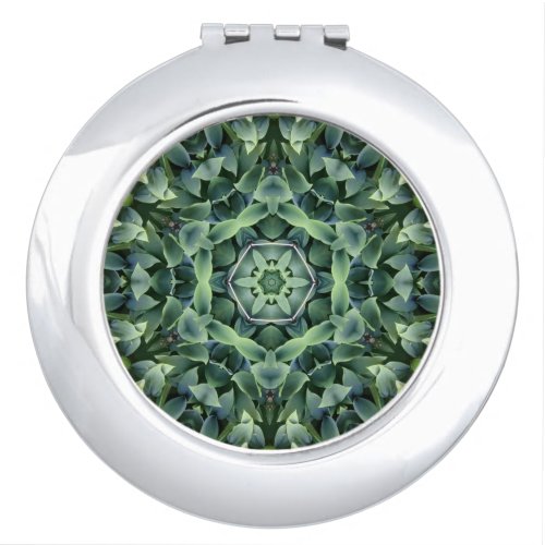 Unique Green Abstract   Compact Mirror
