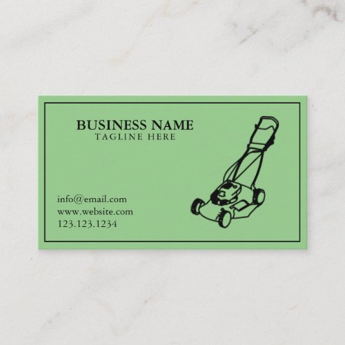 Unique Green and Black Lawnmower Lawn Service Business Card