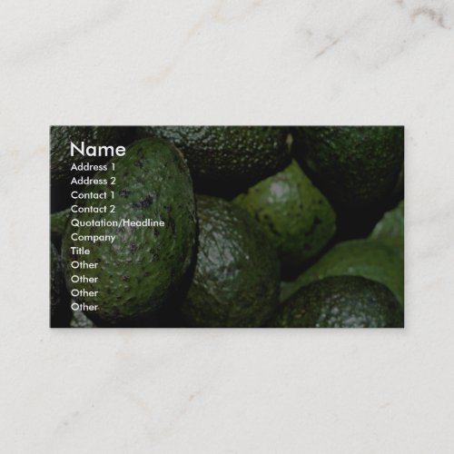 Unique Green avocado Business Card Template
