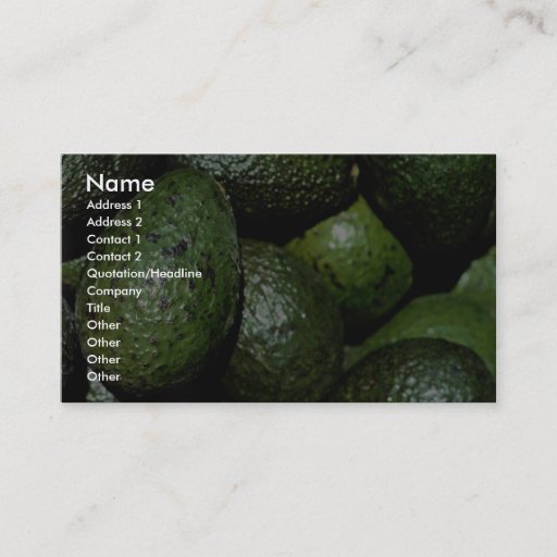 Customizable Unique Green avocado Business Card Template