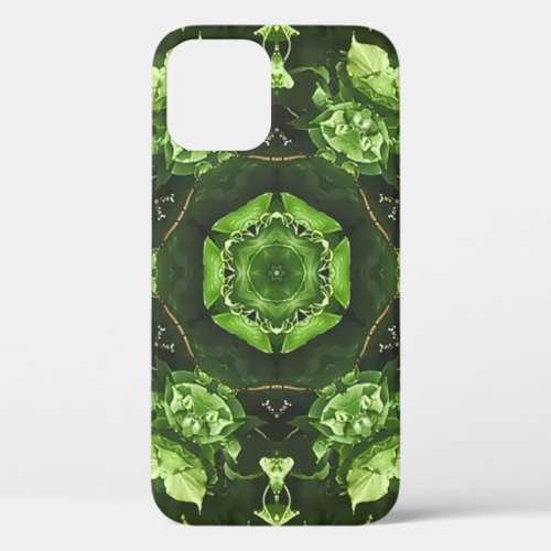 Unique Green Brown Abstract iPhone 12 Case
