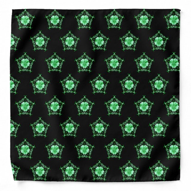 Unique Green Flower Bandana (Front)