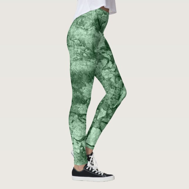 Unique Green Grunge Camo Graphic leggings womens (Right)