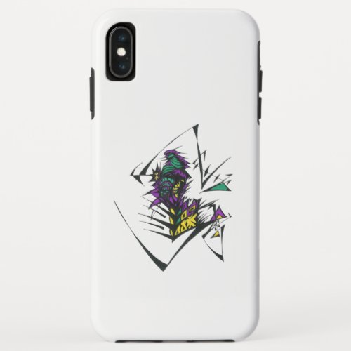 Unique Green Purple Yellow Black White Abstract iPhone XS Max Case