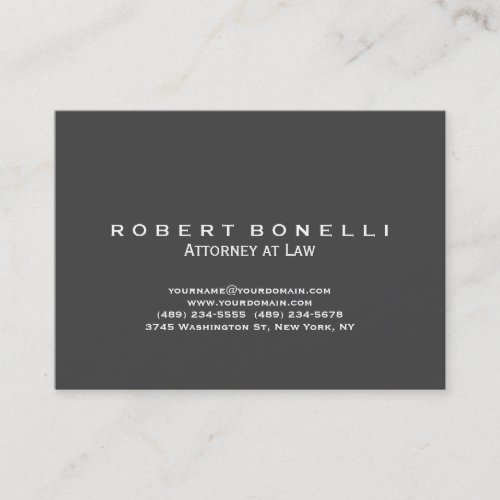 Unique Grey Attorney at Law Chubby Business Card