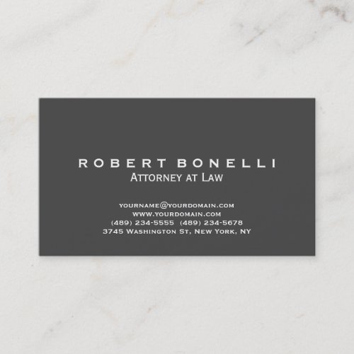 Unique Grey Attorney at Law Standard Business Card