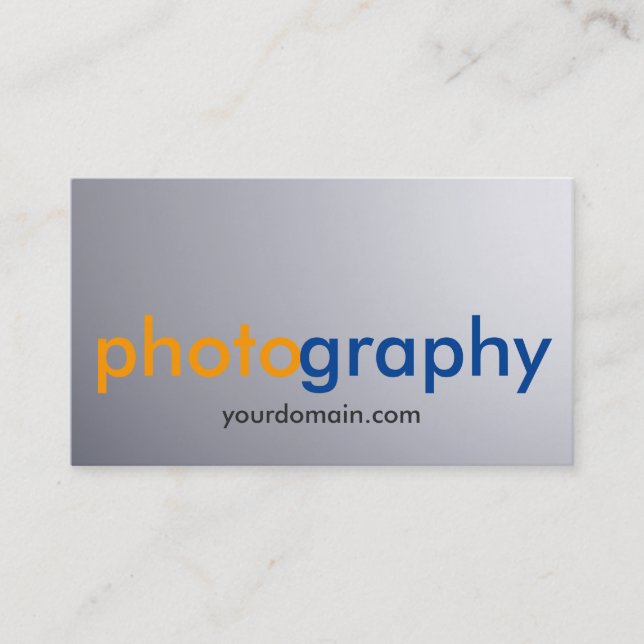 Unique Grey Background Photographer Artist Business Card (Front)