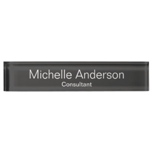 Unique Grey Consultant Desk Nameplate