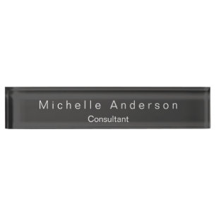 Unique Grey Consultant Desk Nameplate