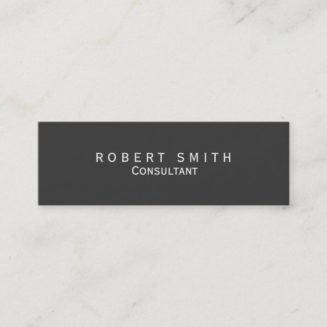 Unique Grey Consultant Skinny Business Card (Front)