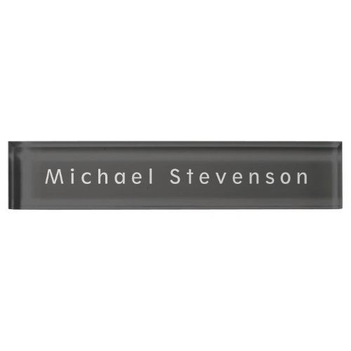 Unique Grey Elegant Modern Desk Nameplate