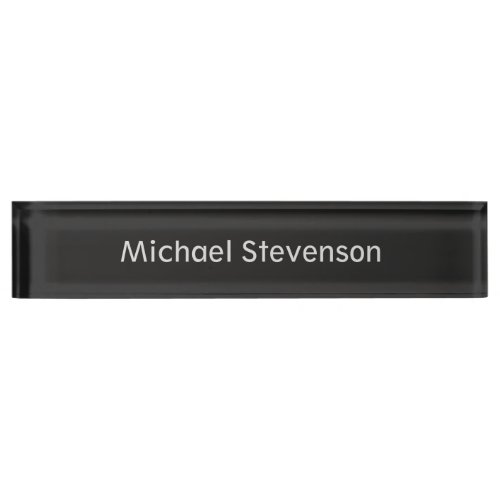 Unique Grey Elegant Modern Desk Nameplate