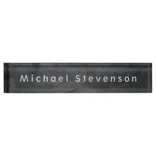 Unique Grey Elegant Modern Minimalist Design Name Plate