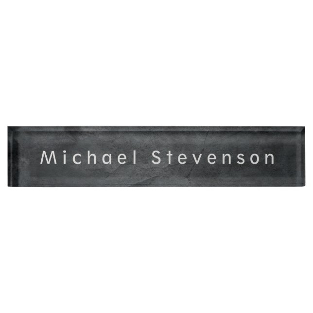 Unique Grey Elegant Modern Minimalist Design Name Plate (Front)