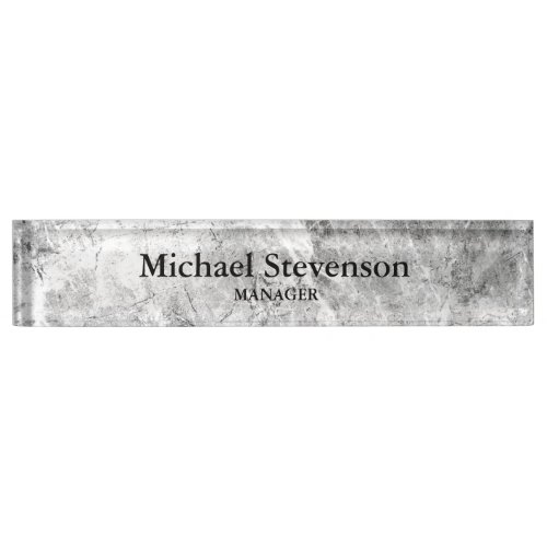 Unique Grey Elegant Modern Minimalist Desk Name Plate