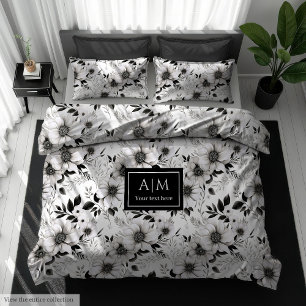 Unique grey hues duvet cover with line art charm