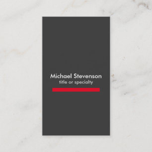 Unique Grey Red Vertical Professional Business Card