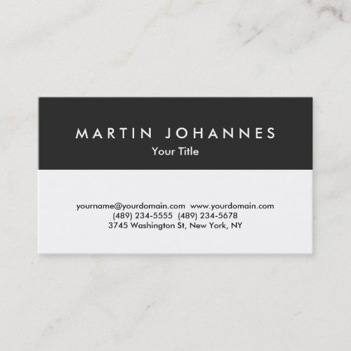 Unique grey white professional business card