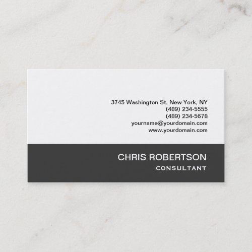 Unique Grey White Standard Size Business Card