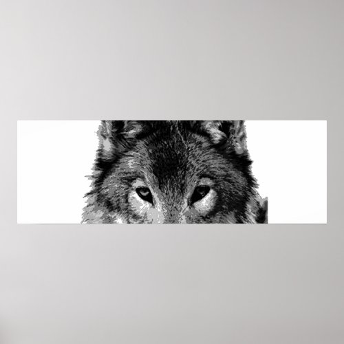 Unique Grey Wolf Eyes Motivational Poster Print