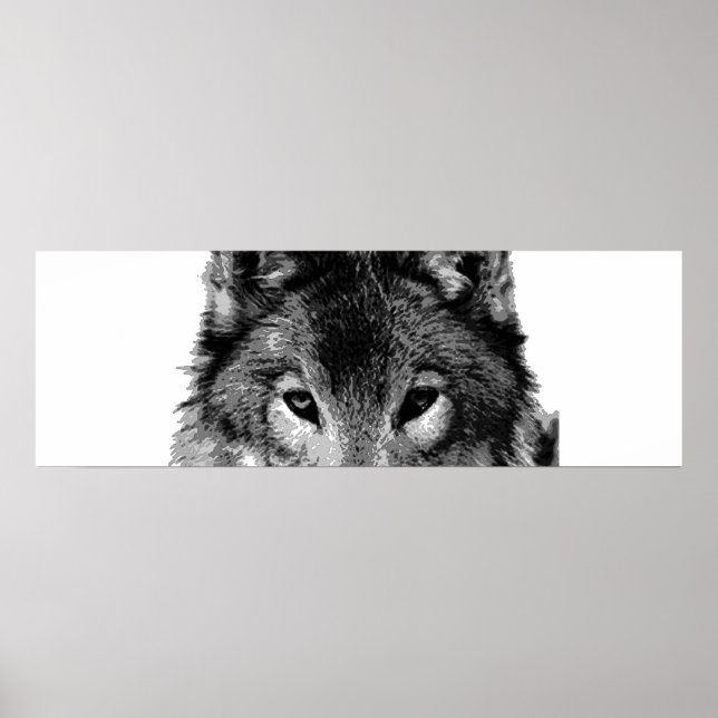 Unique Grey Wolf Eyes Motivational Poster Print (Front)