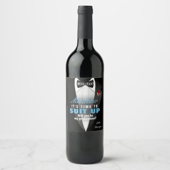 Unique Groomsmen Invitation Wine Label by GlitterInvitations at Zazzle
