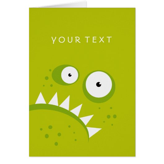 Unique Grumpy Angry Funny Scary Green Monster Cards (Front)