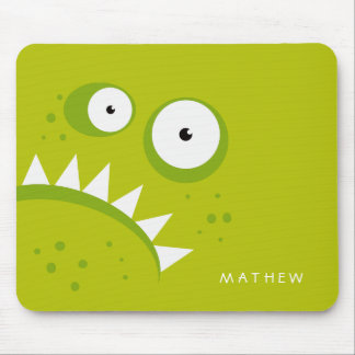 Unique Grumpy Angry Funny Scary Green Monster Mouse Pad