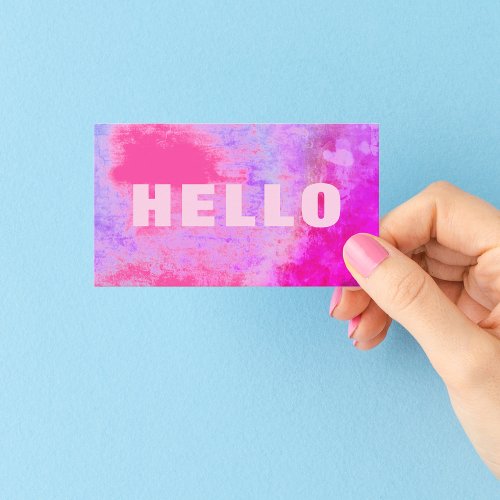 Unique Grunge Hello Hot Pink Lilac Purple Business Card