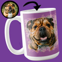 Unique Grunge Pink Lilac Bulldog Dog Lover Photo