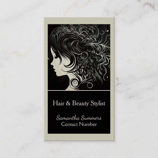 Unique Hair Stylist Business Card (Front)