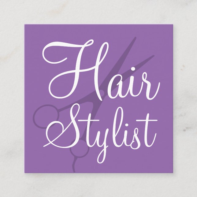 Unique Hair Stylist Square Business Card (Front)