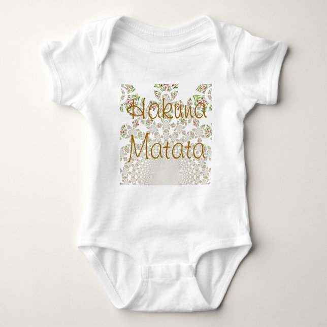 Unique Hakuna Matata Design: Serene Vibes Baby Bodysuit (Front)