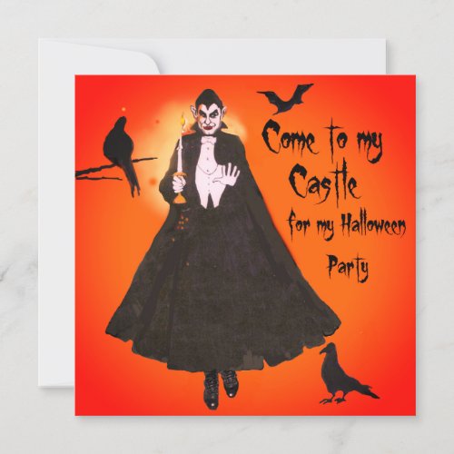 Unique Halloween Dracula Party Invitation